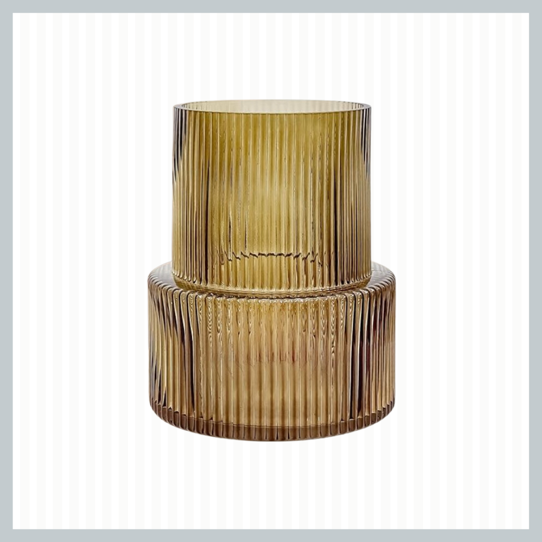 amber glass vase