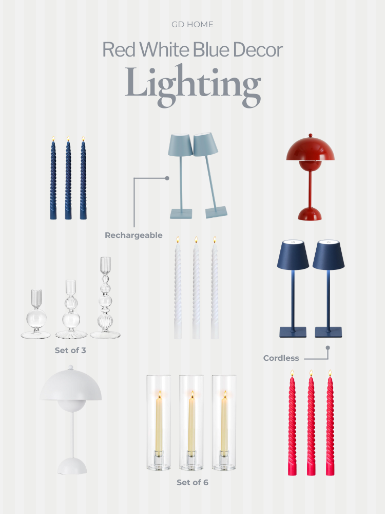 White and blue decor