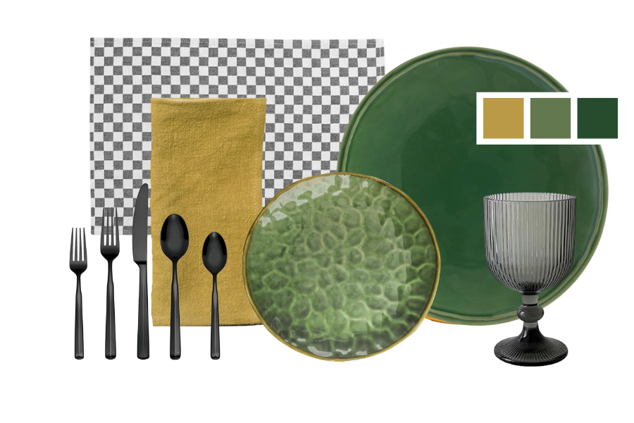 Halloween dinner table setting