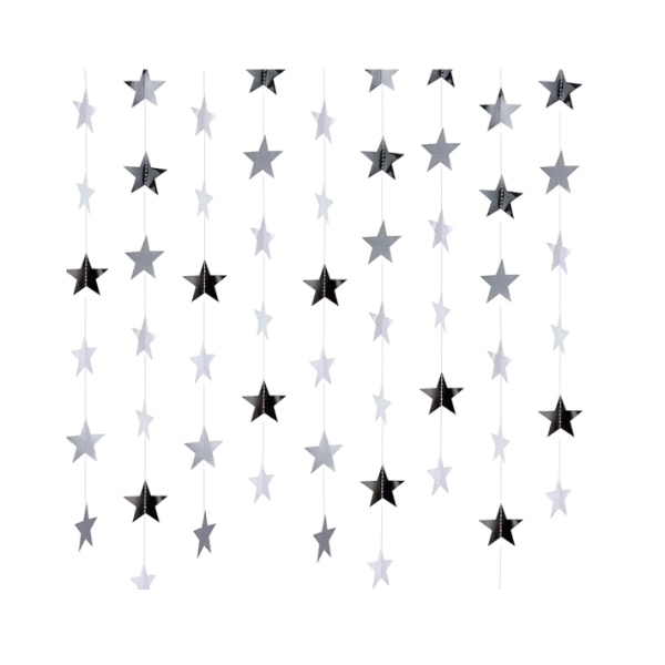 Silver star garland