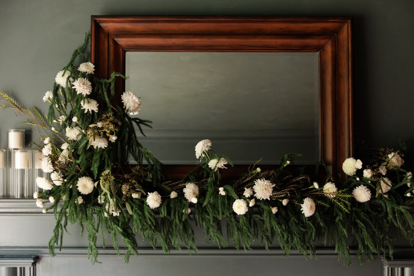 how to make a Christmas garland for fireplace