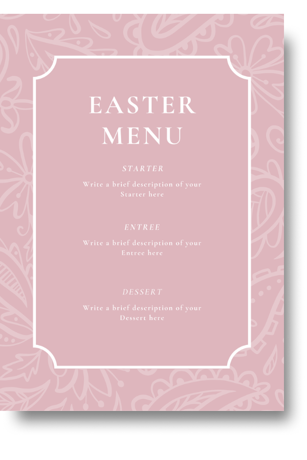 easter menu template free download