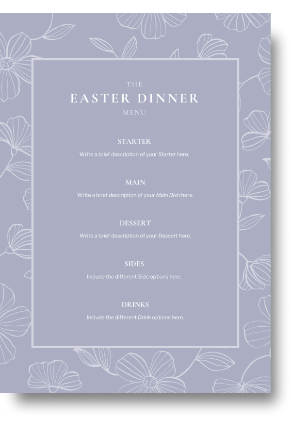 easter menu templates pdf