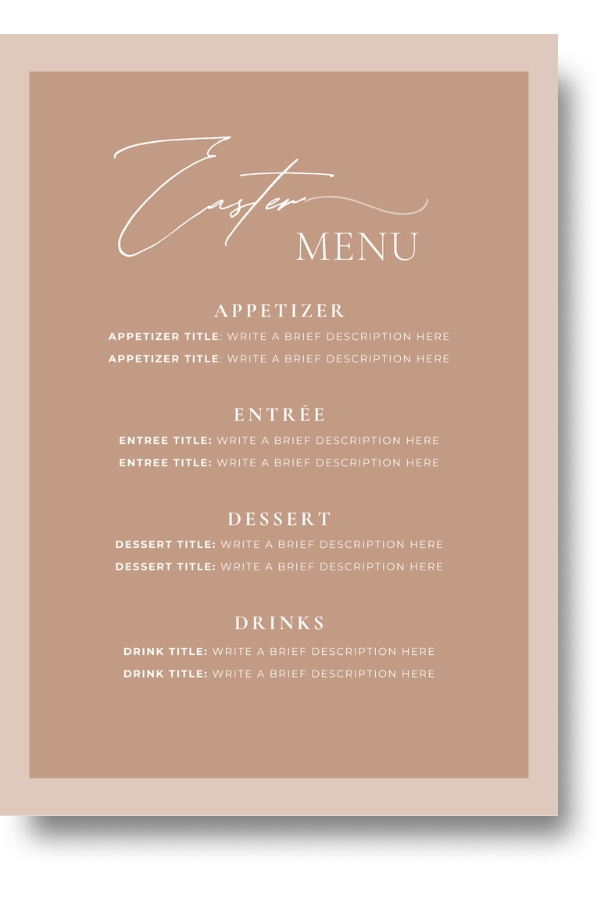 printable easter menu template