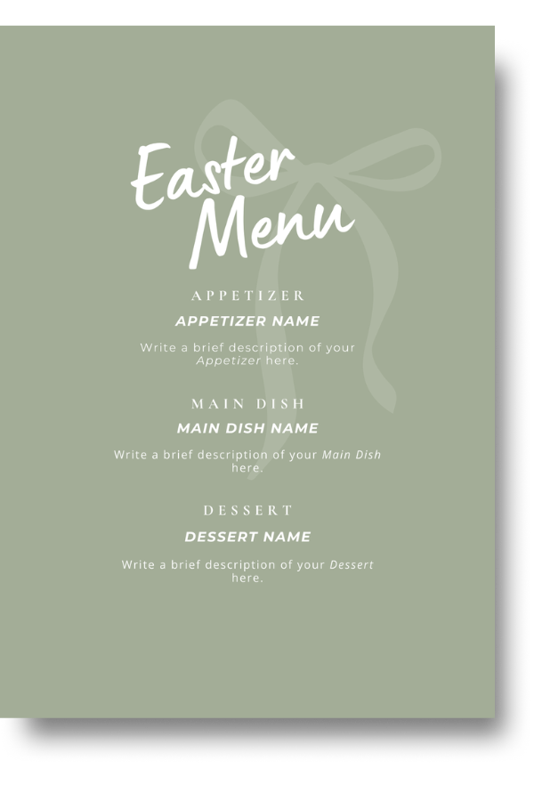 traditional easter menu templates