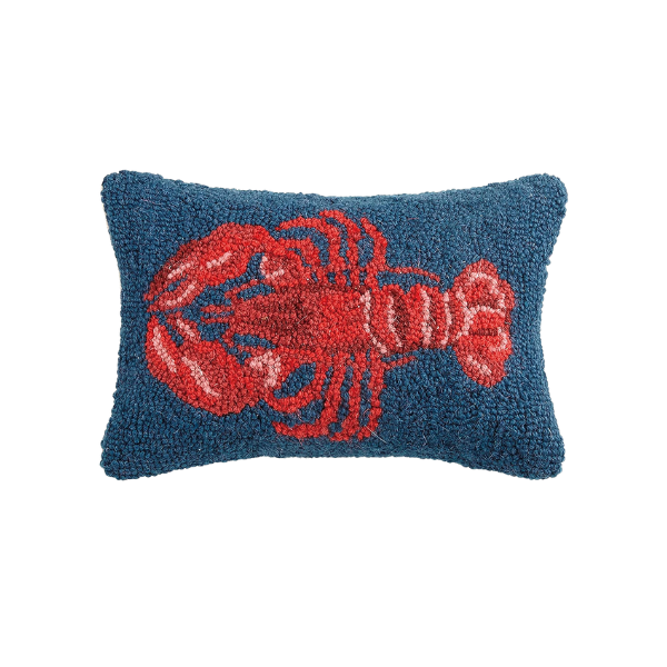 Red and blue decorative pillows