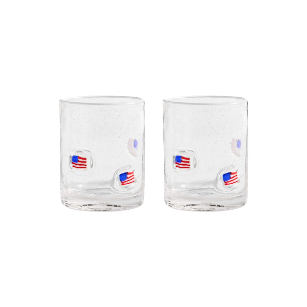 Red white and blue mantle decor