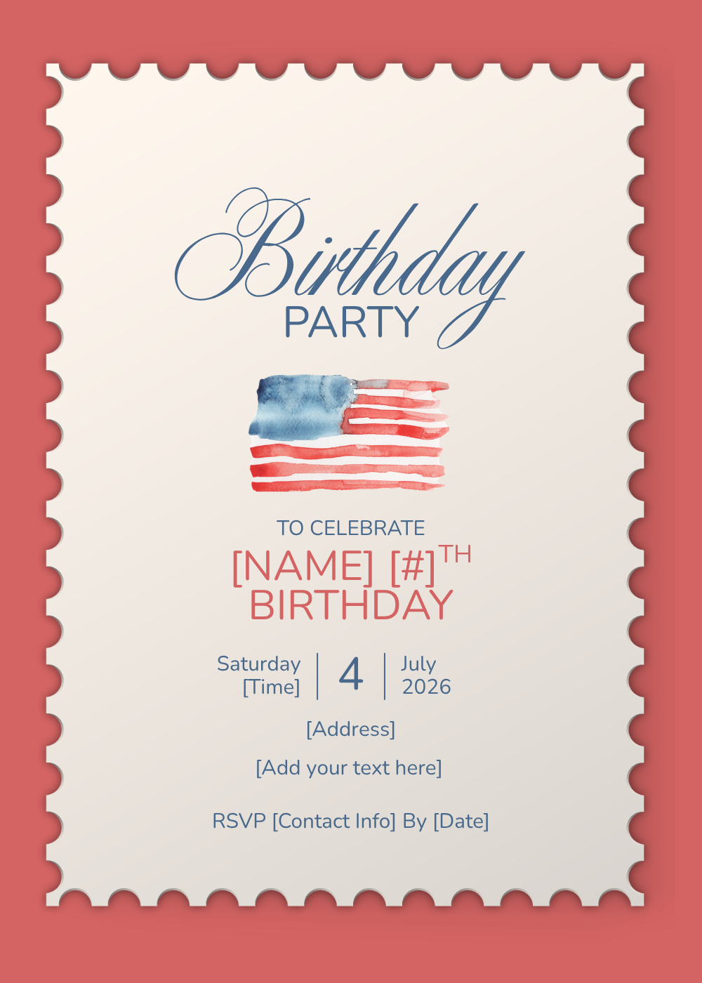 4th of July party invitation wording