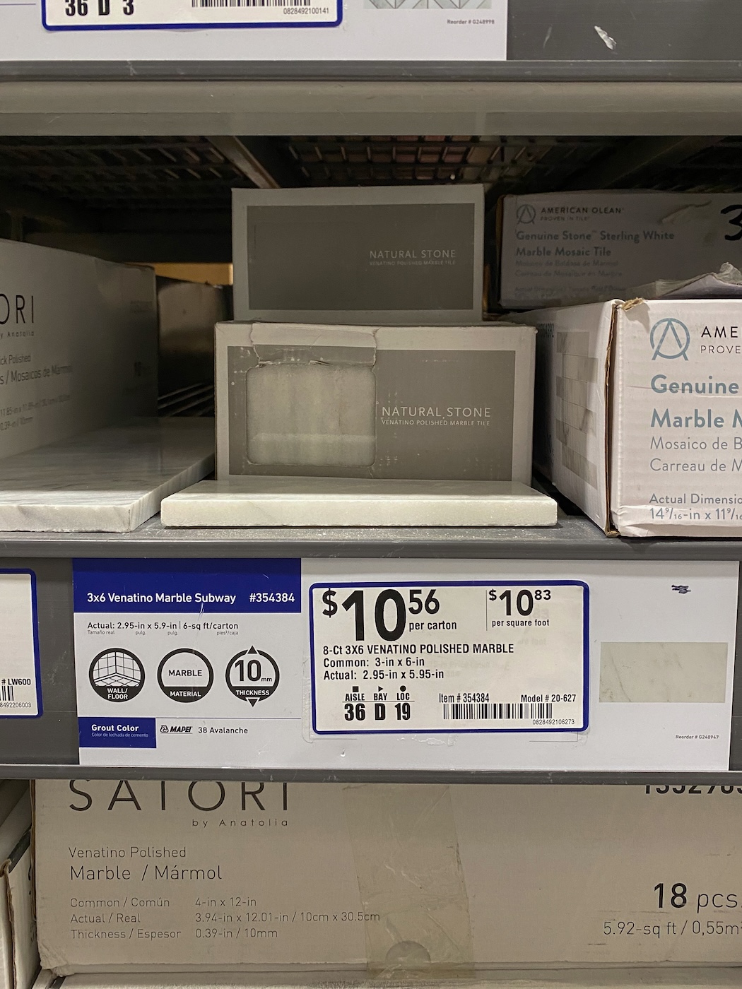 shower tile material list