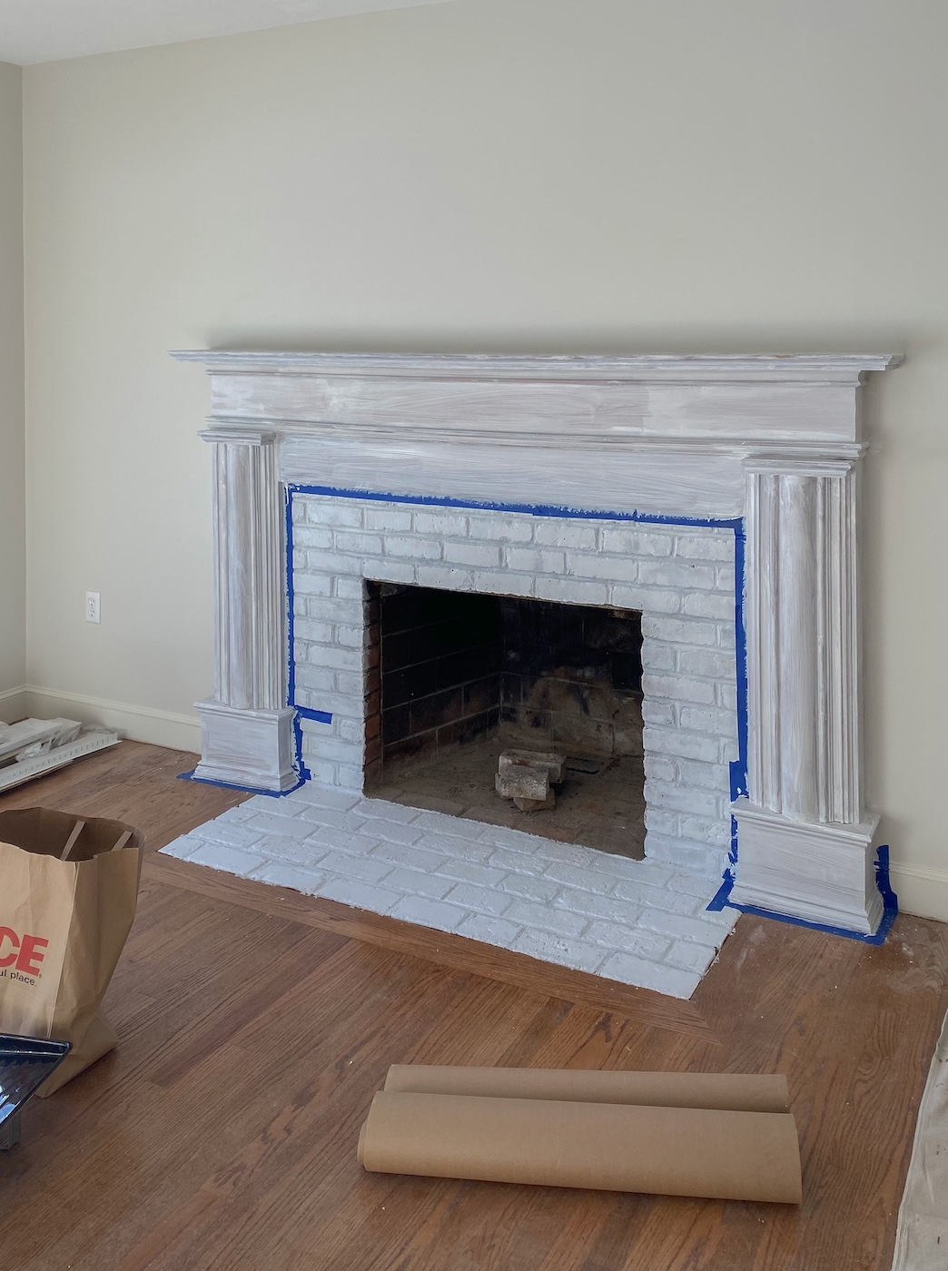 Full wall brick fireplace makeover ideas